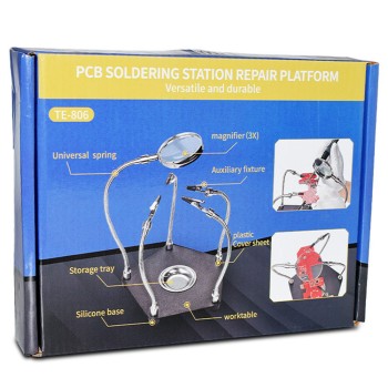 PCB Fixture Clip Soldering Holder with Alligator and Magnifier