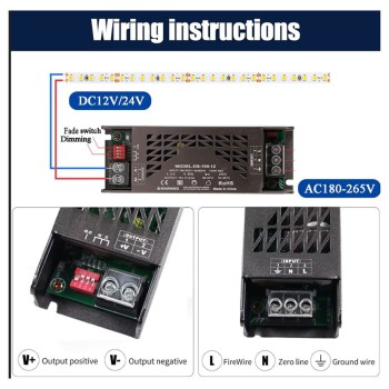 12V 24V Dimmable Power Switching LED Light Driver Adapter