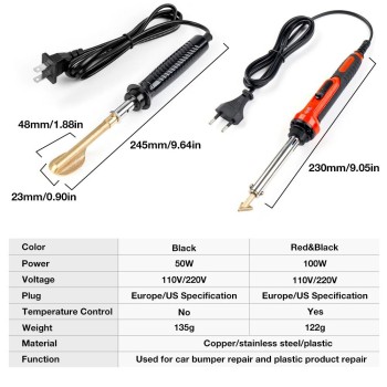 50W Plastic Welding Soldering Iron for PVC Repairing With PP Glue Stick