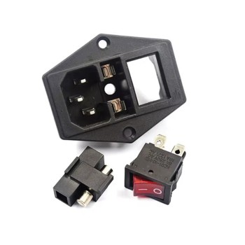 Computer Mount Inlet Rocker Power Switch IEC 3 Pin 320 C14 Connector