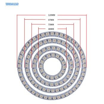 RGB LED Ring Light 5V WS2812B with Built-in IC for Decorative Multicolor Light