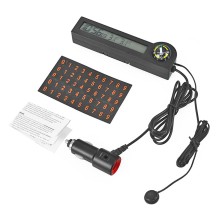 12V Automobile Digital Clock & Thermometer with Car Dashboard Compass