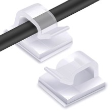 1000 Pcs 14x14mm Transparent Self-Adhesive Clip for Fixing Cables