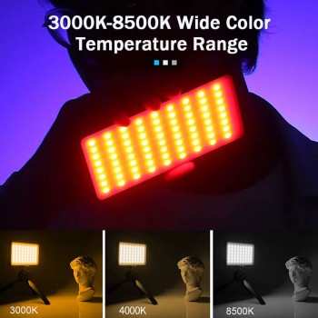 M1SE 10W Portable RGB Video Light LED Fill Light Panel 3000K-8500K Dimmable 12 Lighting Effects