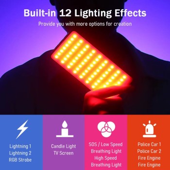 M1SE 10W Portable RGB Video Light LED Fill Light Panel 3000K-8500K Dimmable 12 Lighting Effects