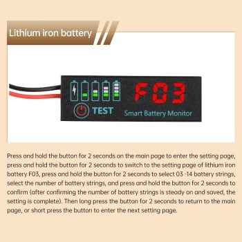 DC 7-55V Voltmeter Voltage Tester LED Indicator Light 3S-12S