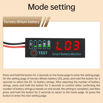 DC 7-55V Voltmeter Voltage Tester LED Indicator Light 3S-12S