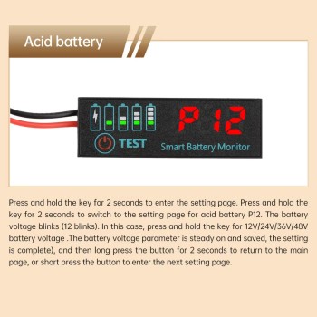 DC 7-55V Voltmeter Voltage Tester LED Indicator Light 3S-12S