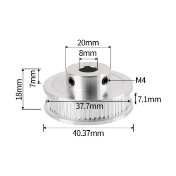 60-Tooth GT2 Pulley 8 mm Shaft