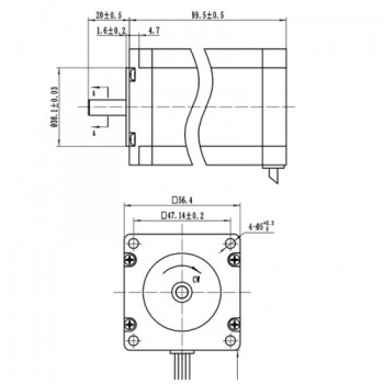 1.8 Degree 57BYG100D 2 Phase Stepper Motor
