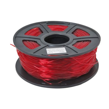 Flexible TPU Filament, 1kg, Transparent Red, 1.75mm