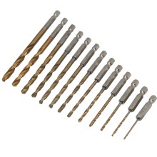 13PCS HSS Titanium Coated Twist Drill Bit Set