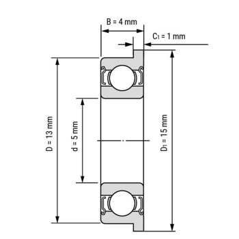 F695-2RS Flanged Bearing