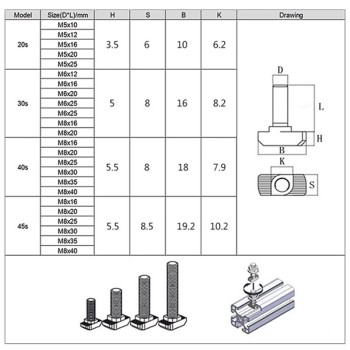 M6x20 30T-Bolt
