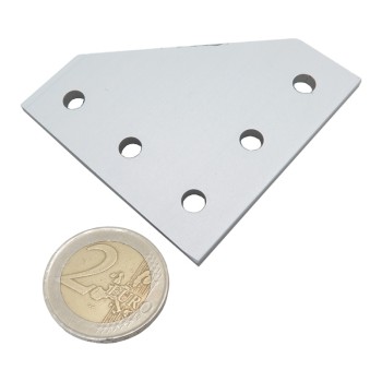 5 Holes 2020 L Shape Aluminum Bracket Right Angle Connector