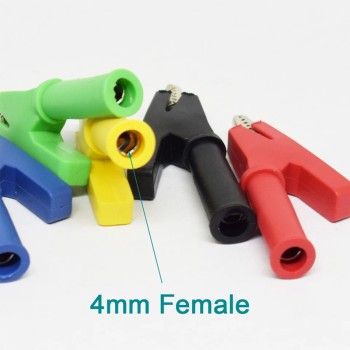 Semi-Insulated Alligator Clip with Female Banana Connector