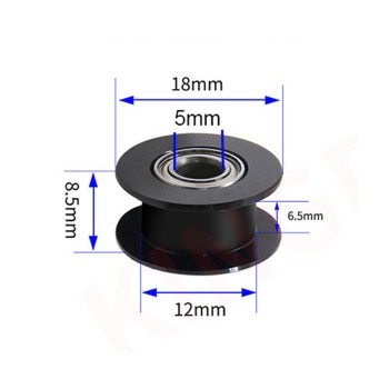 GT2 Smooth Idler Pulley for 3D Printer with 5mm Shaft