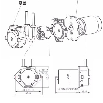 NKP-S08Y DC Peristaltic Fluid Pump [3V , 6V , 12V]