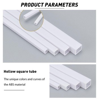 3mmx 3mmx 25cm ABS Plastic Model Square Tube for Architectural Structure
