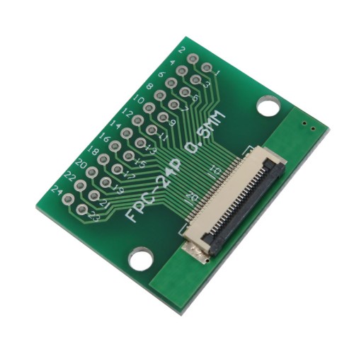 FPC 24-Pin Adapter Board with 0.5mm Pitch and ZIF Connector