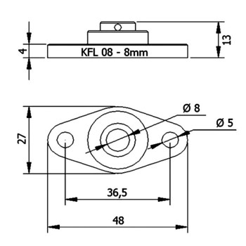 2 PCS 8mm Flange Pillow Block Bearing 