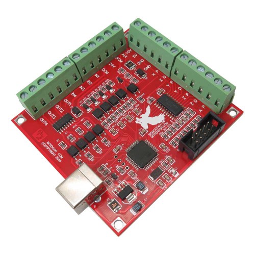 Four-axis CNC machine controller card with USB MACH3 software support, 100KHz output pulse
