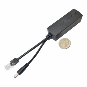 POE splitter with 2A 12V camera connection capability