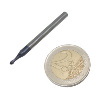 1 mm Double Flute Tungsten Carbide Ball Nose End Mill