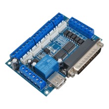 Five-axis CNC machine controller card with MACH3 software support and LPT port