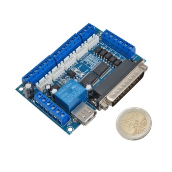 Five-axis CNC machine controller card with MACH3 software support and LPT port