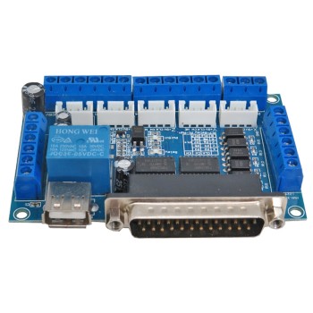 Five-axis CNC machine controller card with MACH3 software support and LPT port