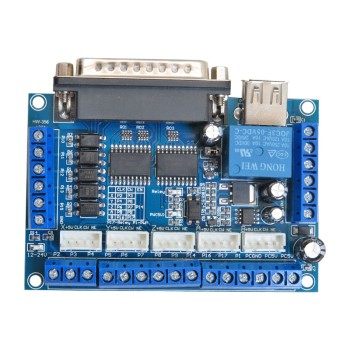 Five-axis CNC machine controller card with MACH3 software support and LPT port