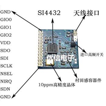 SI4432 Wireless Transceiver Module 915MHz Frequency