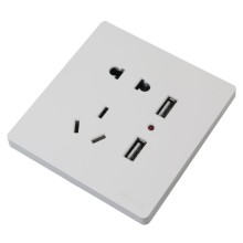 Wall-Mounted Power Socket with USB Charging Port