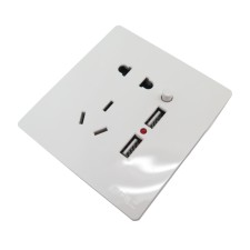 Wall-Mounted Power Socket with USB Charging Port