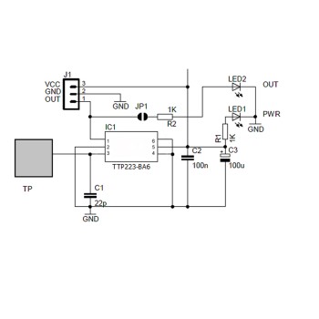 TTP223-BA6 Capacitive Touch Sensor IC