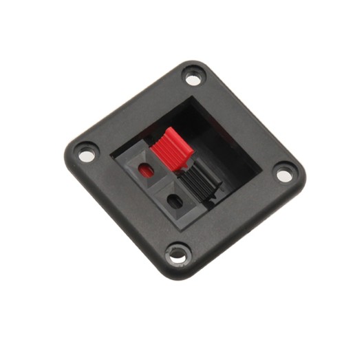 WP2-5 2-Pin Square Speaker Terminal &ndash; Spring-Loaded Panel Mount Connector