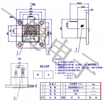 WP2-5 2-Pin Square Speaker Terminal &ndash; Spring-Loaded Panel Mount Connector