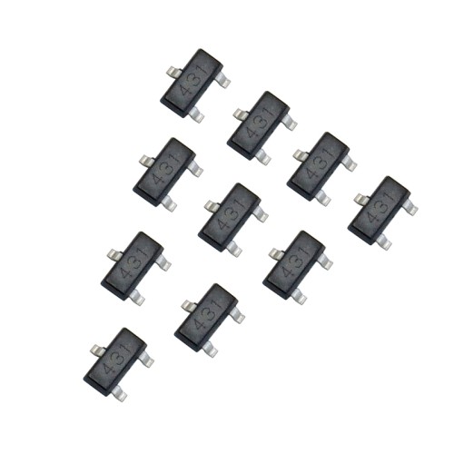 TL431 Regulator IC SOT23 Package, pack of 10
