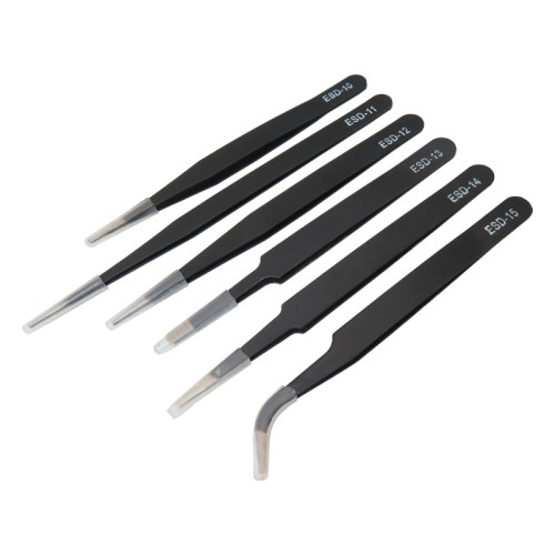 ESD Stainless Steel Tweezer Set