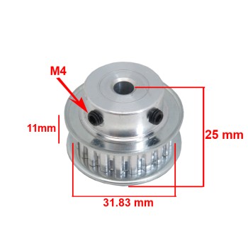 20-tooth XL pulley 6.5 mm shaft