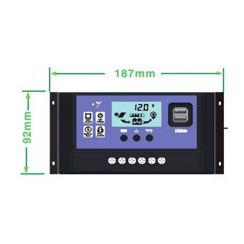 10A Solar Panel Adjustable Controller 12V/24V PWM Auto Parameter 