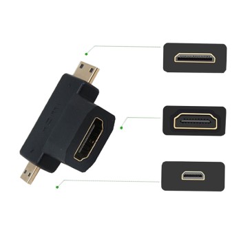 Micro HDMI and Male Mini HDMI to HDMI Female Converter