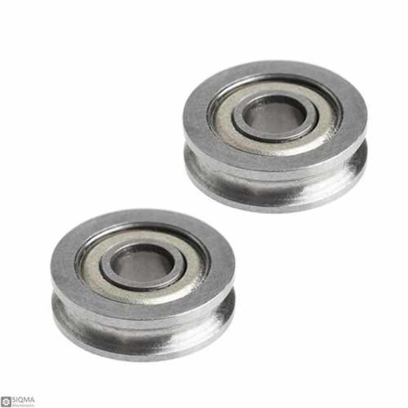 Kozelo 12pcs U604ZZ U-Groove Ball Bearing - [4x13x4mm] Double Metal Shielded Bearing, Carbon Steel, ABEC1