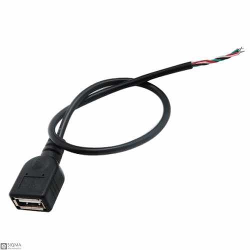 10 PCS Female USB to 4 Pin Charging and Data Cable [30cm]