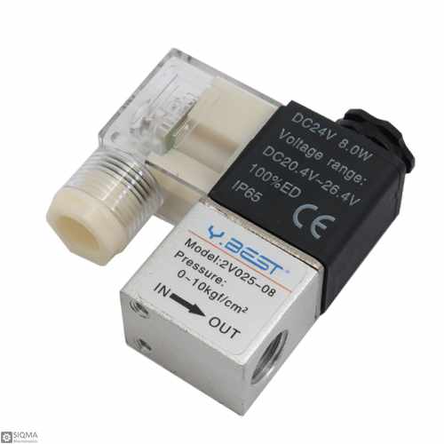 Air TAC 2V025-08 Pneumatic Solenoid Fluid Control Valve [24V]