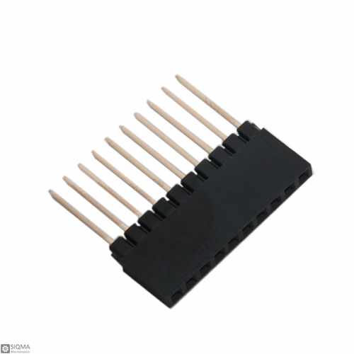 100 PCS 1X10 Straight Long Female 2.54mm Pin Header