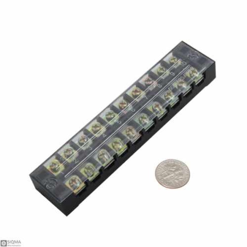 5 PCS TB-2510L Fixed Barrier 10 Pole Terminal Block [600V] [25A]