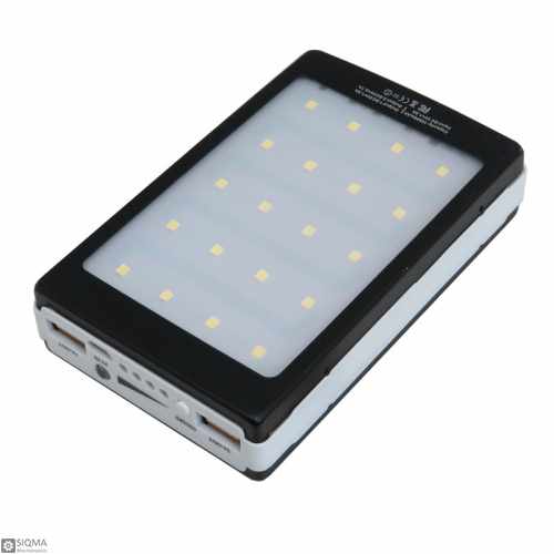 Double USB Port Solar Power Bank Kit with LED Panel